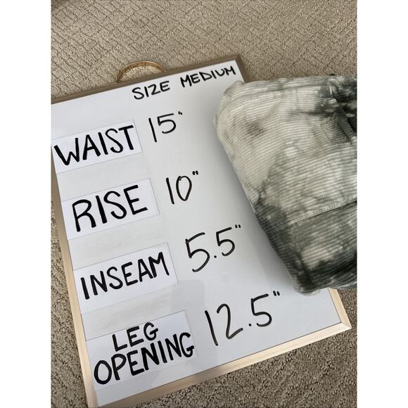 Without Walls Shorts Mens Medium Green White Tie Dye Elastic Waist Retro - Picture 13 of 13